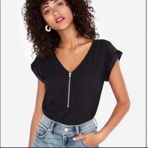 Express Roll Sleeved Shirt w/ Gold Zipper